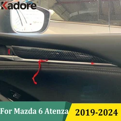 For Mazda 6 Atenza 2019-2022 2023 2024 Carbon Fiber Side Inner Door Decorative Sills Cover Trim Car Interior Sticker Accessories