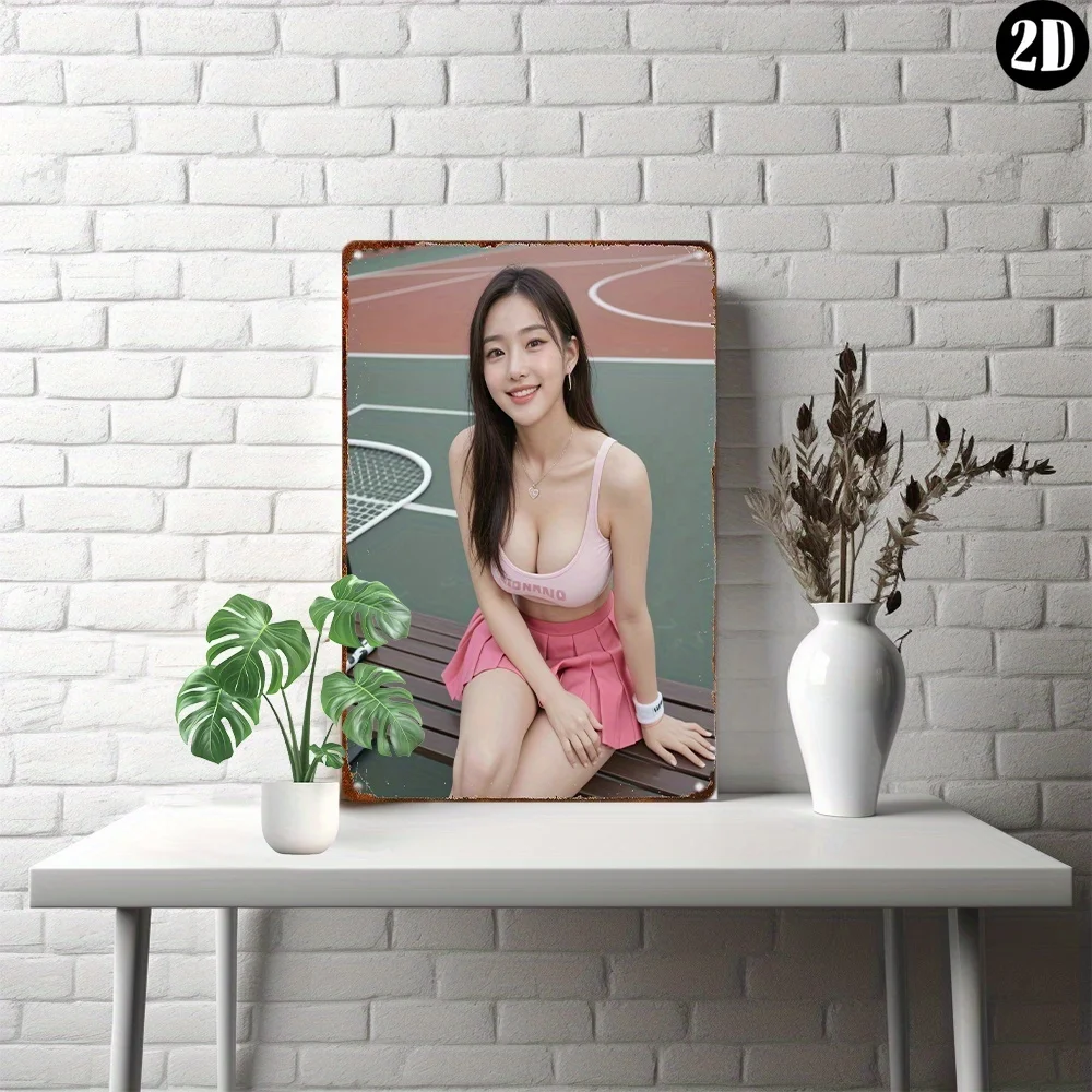Anime Girl Vintage Metal Sign 8x12 Inch Retro Sports Wall Art