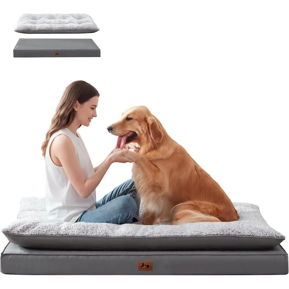 

Large XL Orthopedic Dog Bed with Removable Cover for Senior Dogs, Plush & Washable, Grey