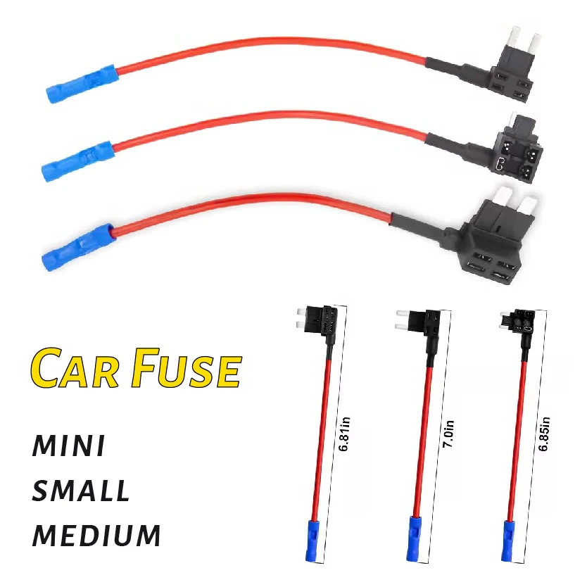 

Micro Standard ATM Blade Fuse for Cars Vans MINI SMALL MEDIUM Size Fuse Holder Add-a-circuit TAP Adapter