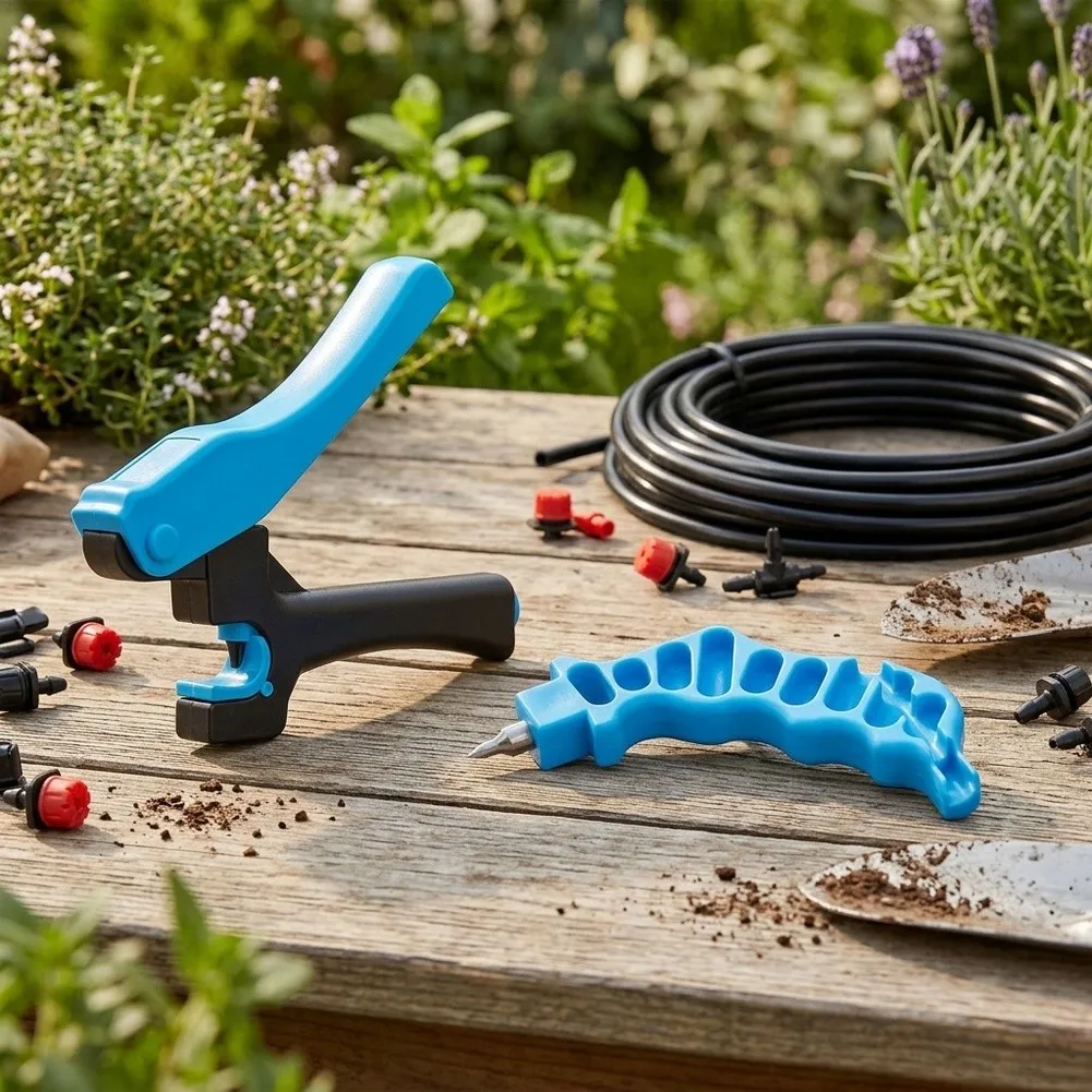 Drip Irrigation Hole Punch Tool for 16/20mm Polyethylene Tubing 3mm Puncture Size and 1/4 Fitting Installation