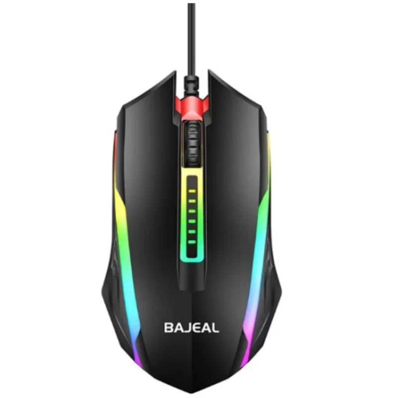 BAJEAL D12 Wired Gaming Mouse with LED Light USB 2.0 Computer Accessories Suitable for Esports And General Use