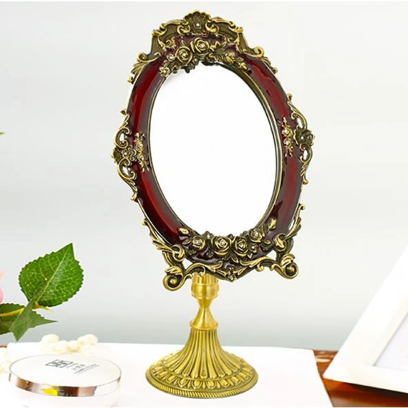 Europe 7inches Single Face Metal Frame Table Mirror Makeup Mirrors Home Decor Living Room Item