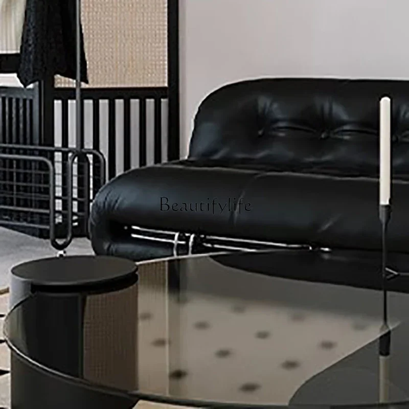 LJYEuropean طاولة القهوة الحد الأدنى الزجاج المستديرة طاولة القهوة الجمالية الفريدة طاولة القهوة Meubles العصرية #3