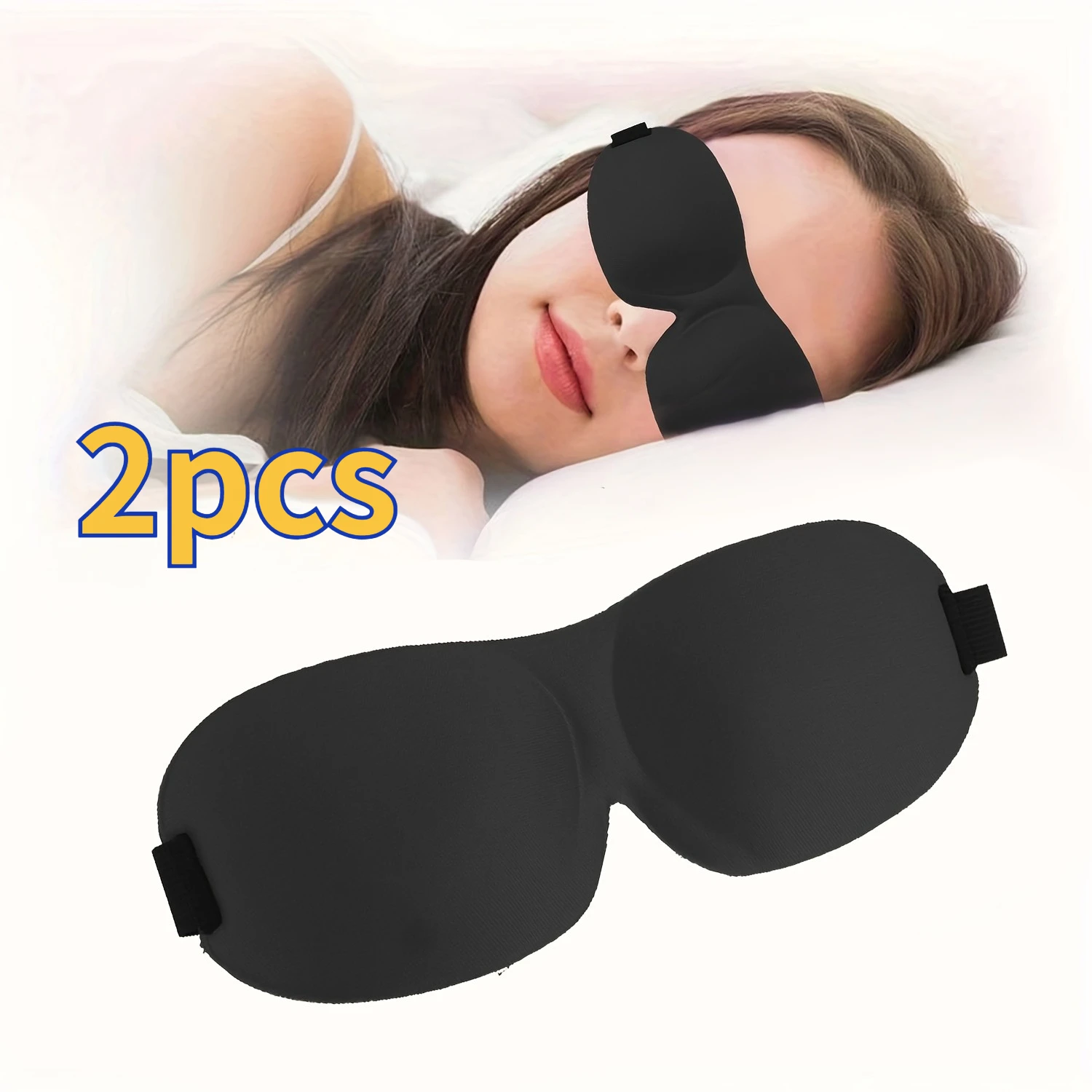 2pcs 3D three-dimensional sleep blindfold, sleep magic memory sponge black shadow breathable eye protection travel essentials