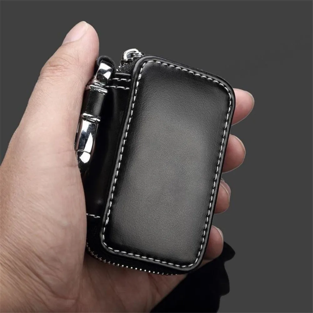 New Leather Keychain Pouch Key Wallets Zipper Bag Car Key Case Cover Storage Bag Key Holder Organizer Men Women