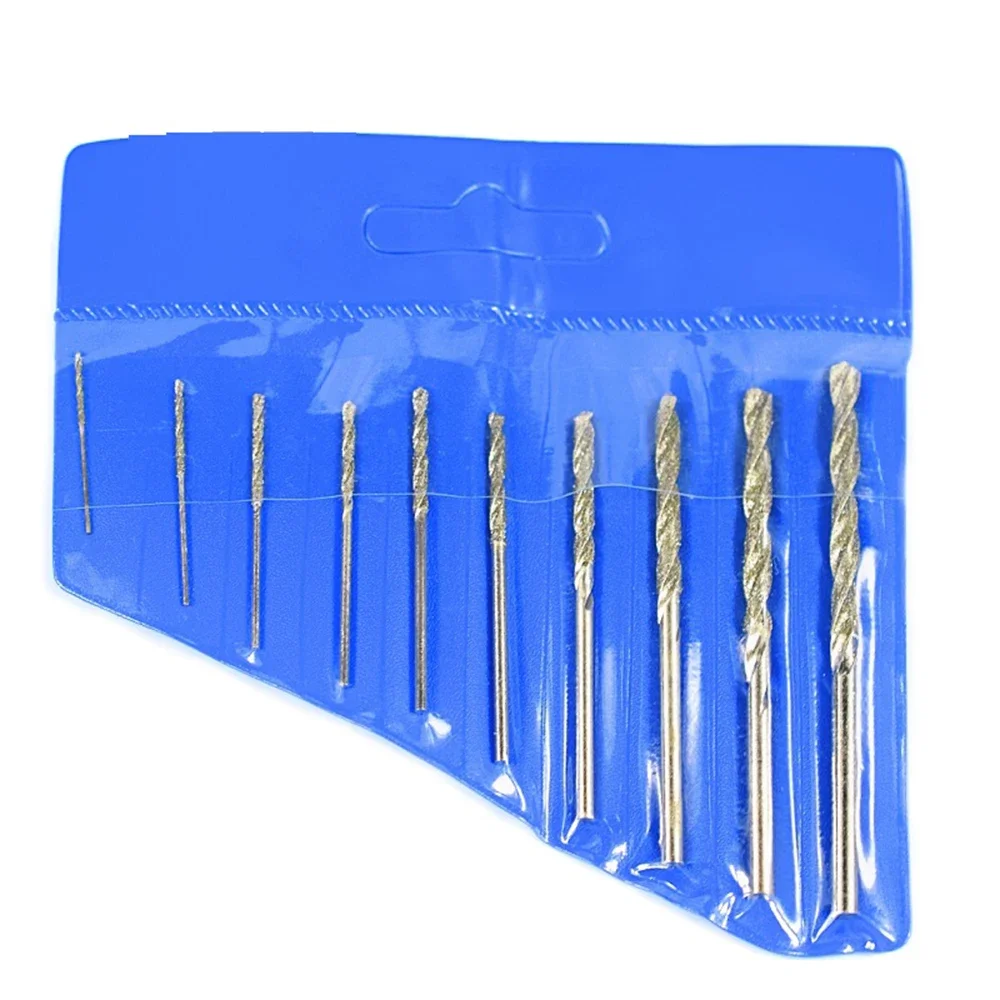 Diamond Coated Twist Drill Bit 0.8-4.0mm Gun   For Glass Tile Stone Hole Cutter