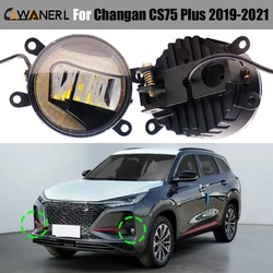 2 Pieces Car Aluminum LED Fog Light with DRL Daytime Running Lamp White 30W For Changan CS75 Plus 2019 2020 2021