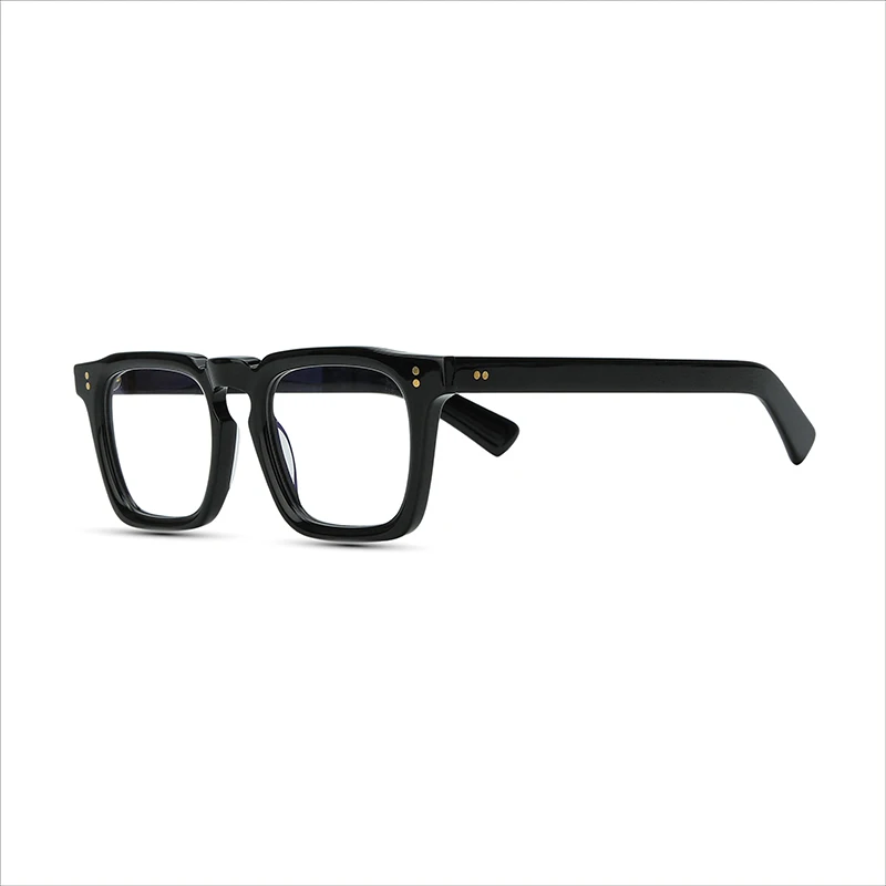 

Thickened Square Frame Korean Retro Plate Frame Non-Degree Frame Optical Glasses Rivet Design Transparent Lens