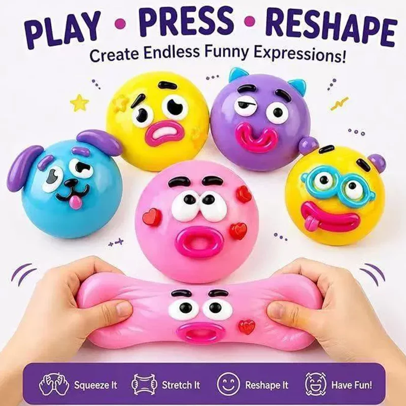 NEU Smushers Squishy, Curiosities Dog Face Swap Squishy Spielzeug, weiches, formbares, niedliches Slow-Rise-Quetschspielzeug, entspannendes sensorisches Spielzeug