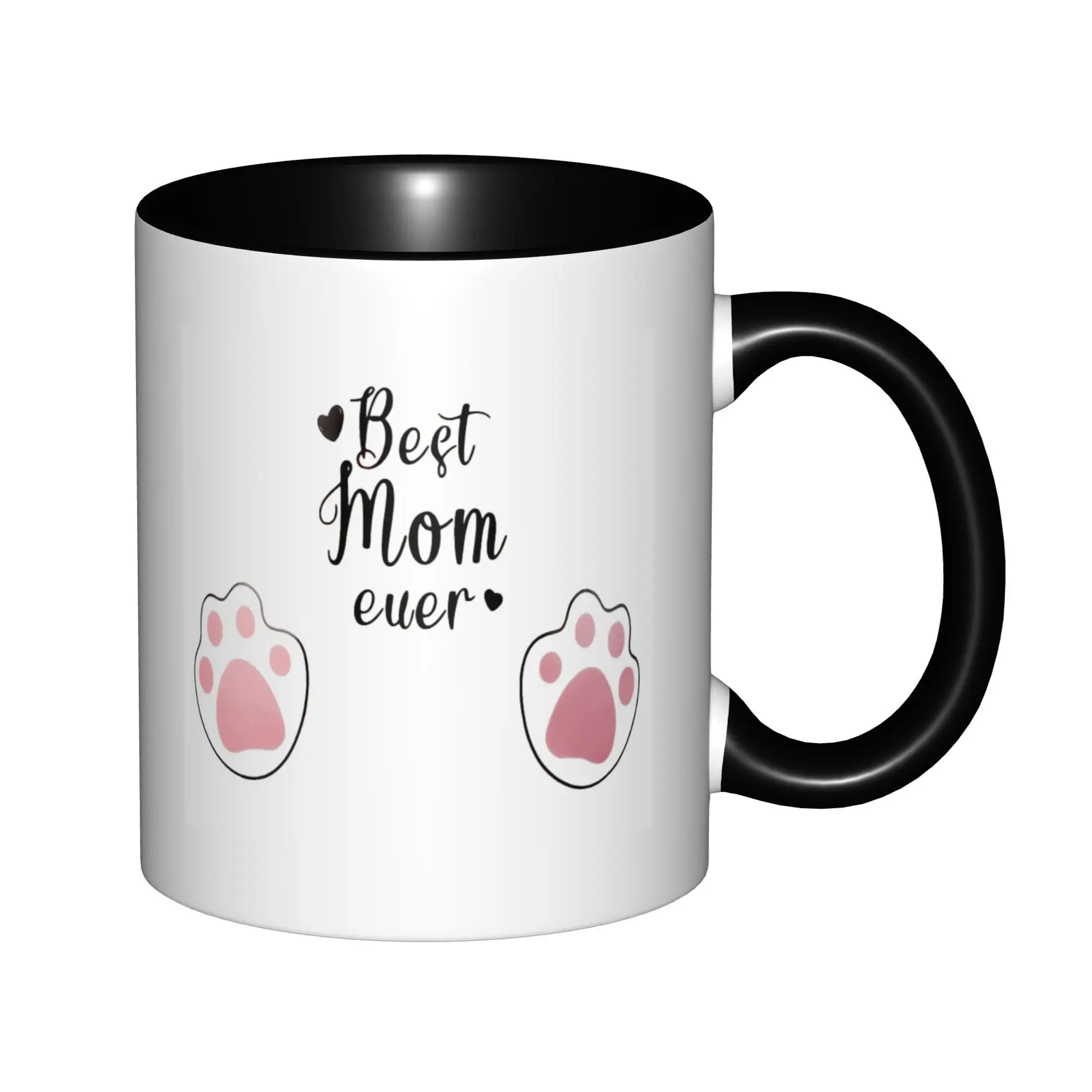 

Best Mom Ever For Cat Lovers Mugs With Black Handle Birthday Coffee Mugs Ceramic Tea Cups 11oz