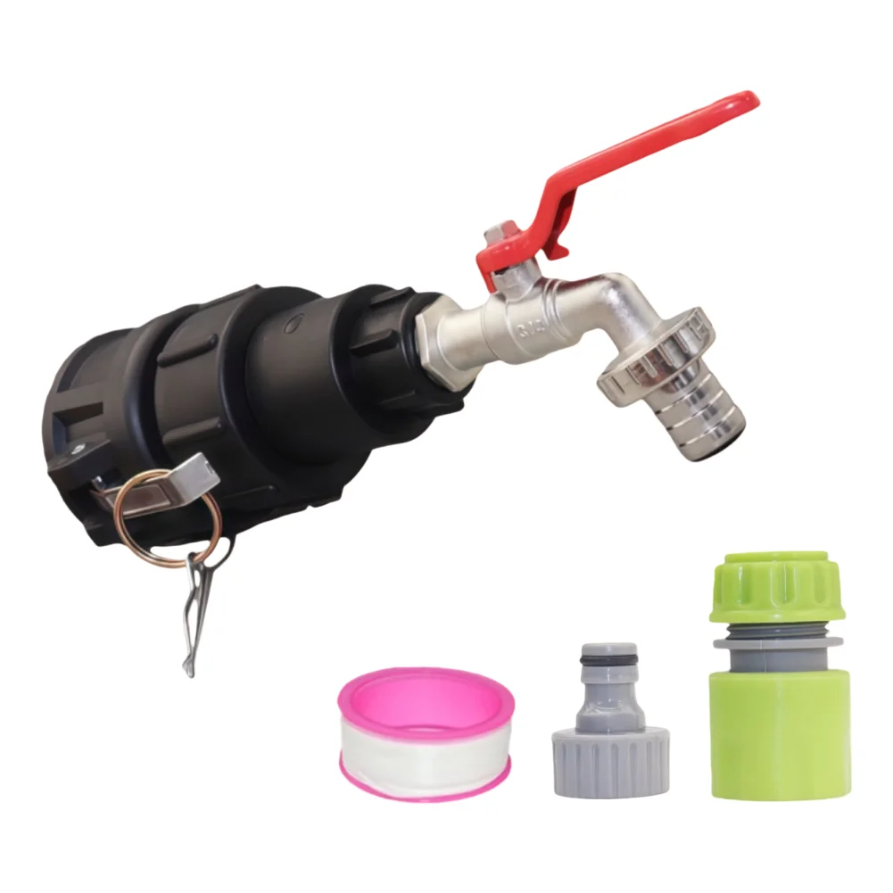 Outlet Spigot for IBC Tank 3/4 Inch Metal Tap for Water Storage KEG Easy Installation with S60X6 Thread Black 125xS60mm