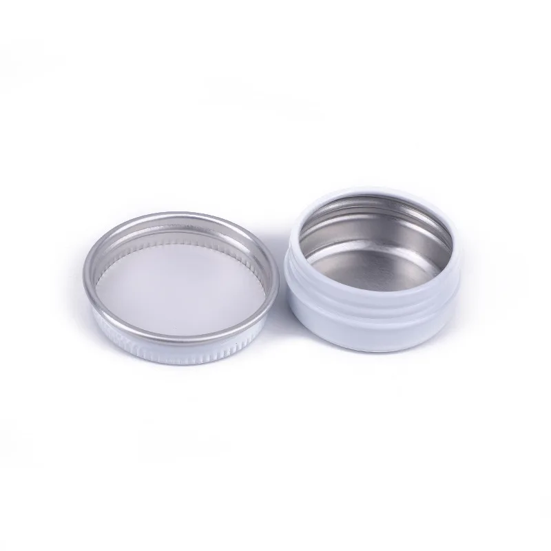 White Empty Round Aluminum Box Metal Tin Cans Cosmetic Cream DIY Refillable Jar Tea Pot 10 15 20 30 50 60 80 100 150g