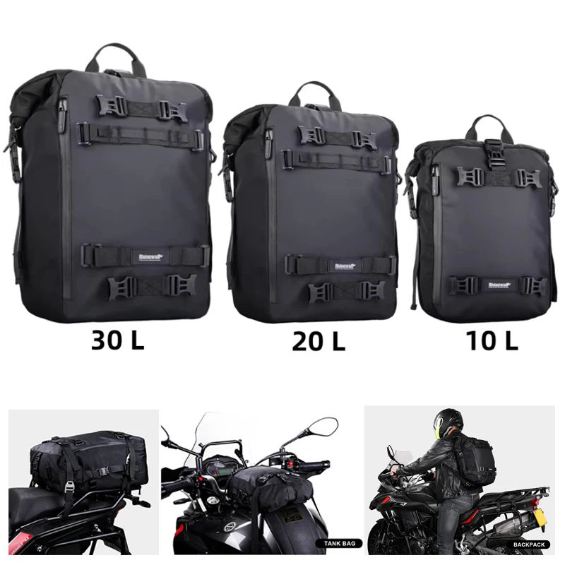 

Motorcycle Waterproof Tail Bag Travel Outdoor Dry Luggage Pack Bag 10L 20L 30L Motorbike Luggage Backpack Motorcycle Seat Bags
