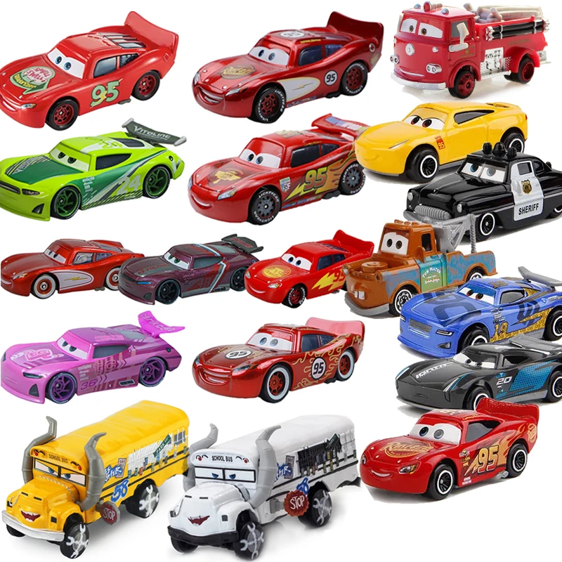 Disney Pixar Cars 2 3 Lightning McQueen Toys Cars Alloy Metal Model Car 1:55 Diecast Toys for Boys Kids Christmas Birthday Gift