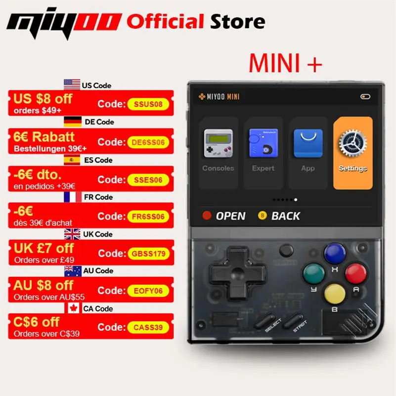 MIYOO Mini Plus Console de jeu portable rétro écran IPS HD 3,5 pouces cadeau pour enfants système Linux émulateur de jeu classique