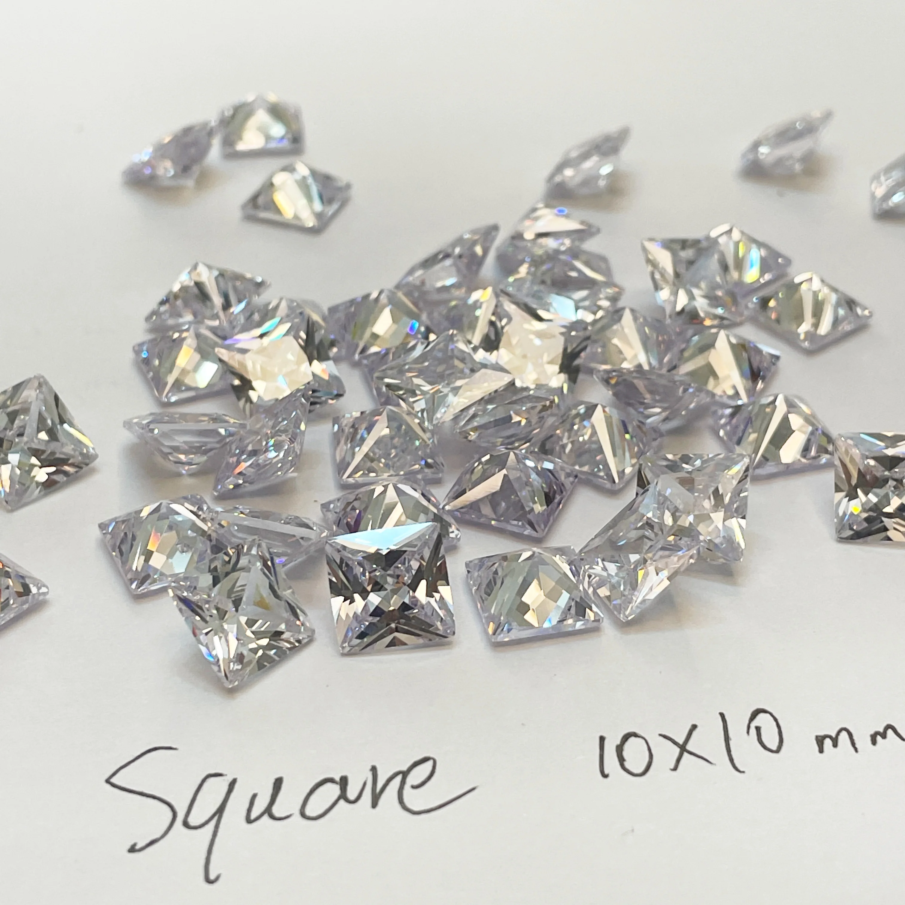 Size 1.5x1.5~12x12mm Square Shape Princess Cut 5A White CZ Stone Zircon Synthetic Gems Loose Cubic Zirconia Stones For Jewelry