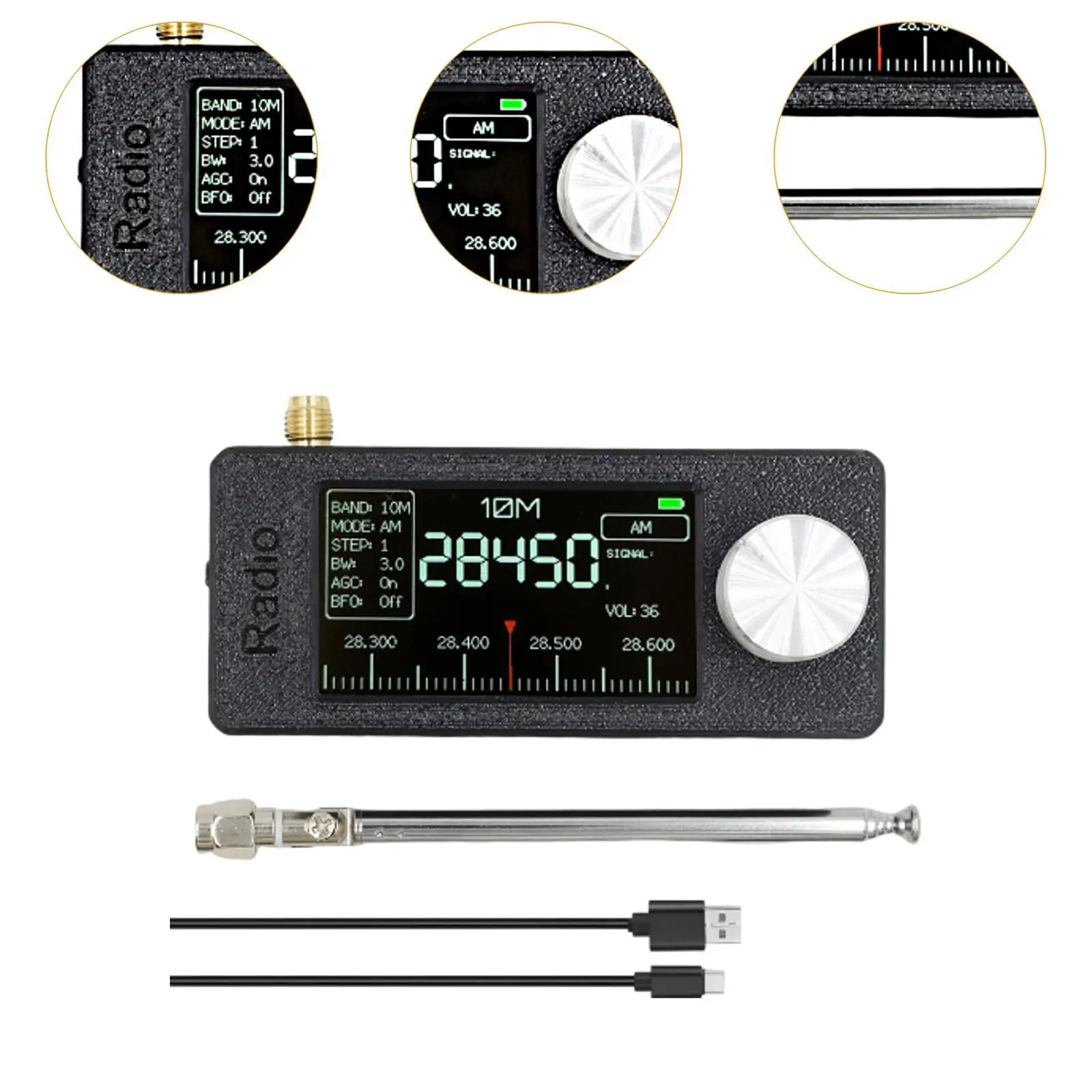 Pocket Radio Lock Screen Lightweight Small Music Player Handheld AM/FM Music Player for Walking Cycling Camping Office Hiking