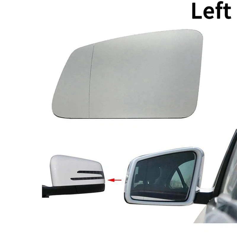 8X Car Door Side Heated Wing Antifog Heated Rearview Mirror Glass For Mercedes-Benz S/C/E-Class W212 W204 W211(Left)