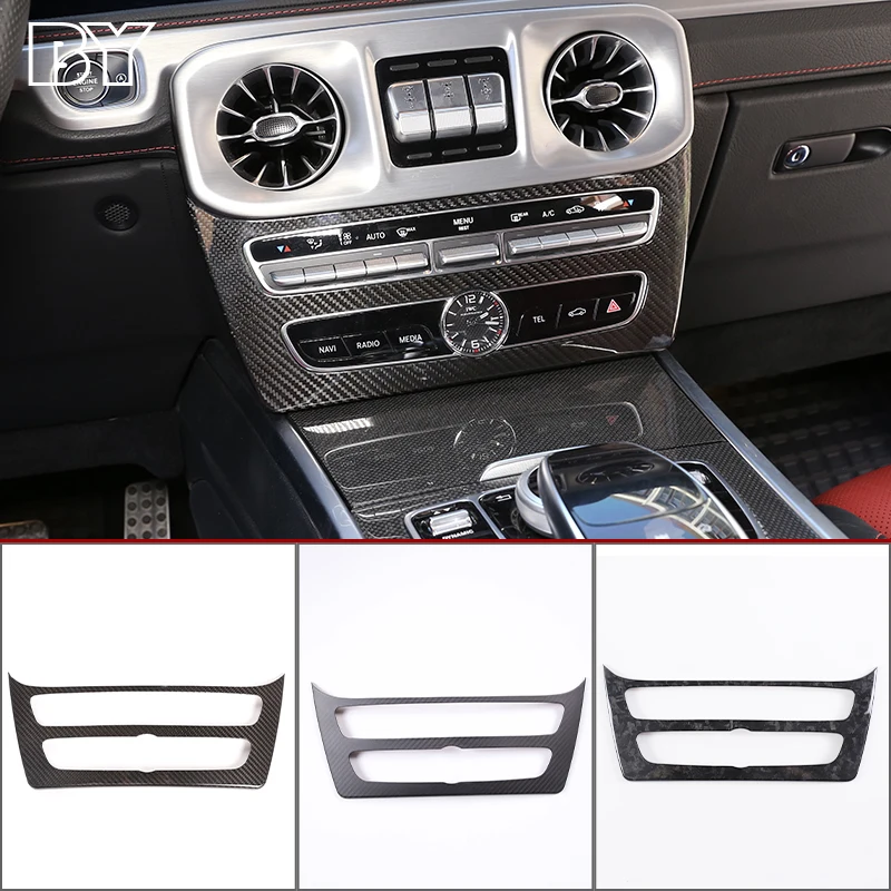 For Mercedes Benz G Class W463 2019-2022 Real Carbon Fiber Car Center Console Decorative Frame Sticker Interior Accessories