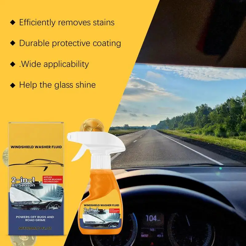 Car Windshield Cleaning Solution 120ml Rainproof Car Window Cleaning Spray Car Window Cleaning Spray For Avoiding Scratches