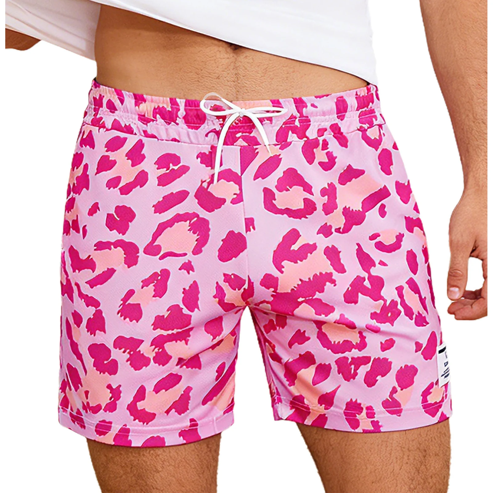 

Мужские быстросохнущие спортивные шорты с эластичным поясом на шнурке, шорты с принтом и карманами для тренажерного зала, фитнеса, бега, тренировок, пляжной одежды