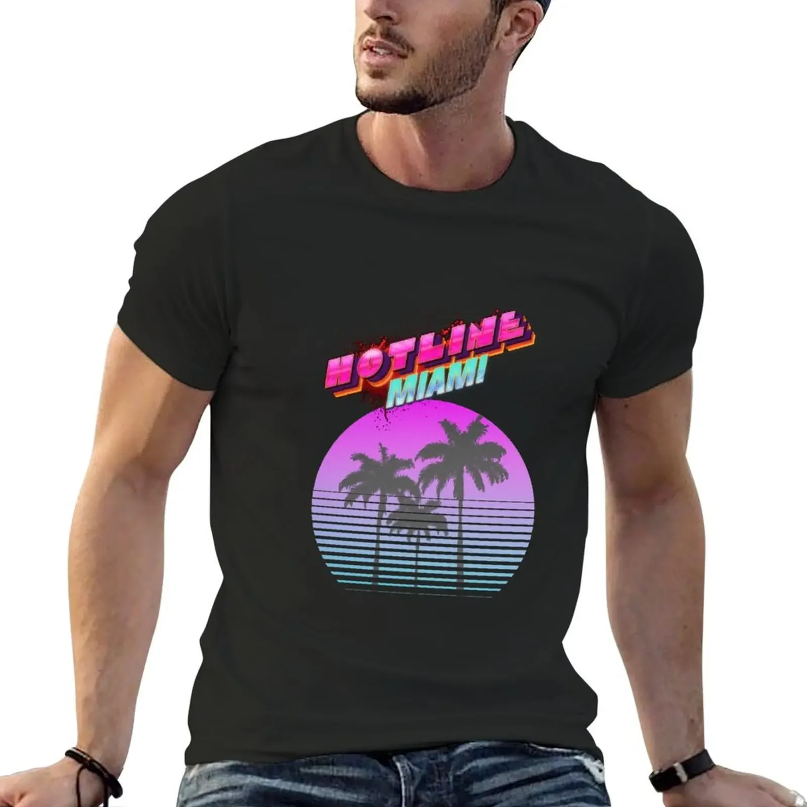 

Miami Guns T-Shirt anime figures kawaii clothes customs mens workout shirts