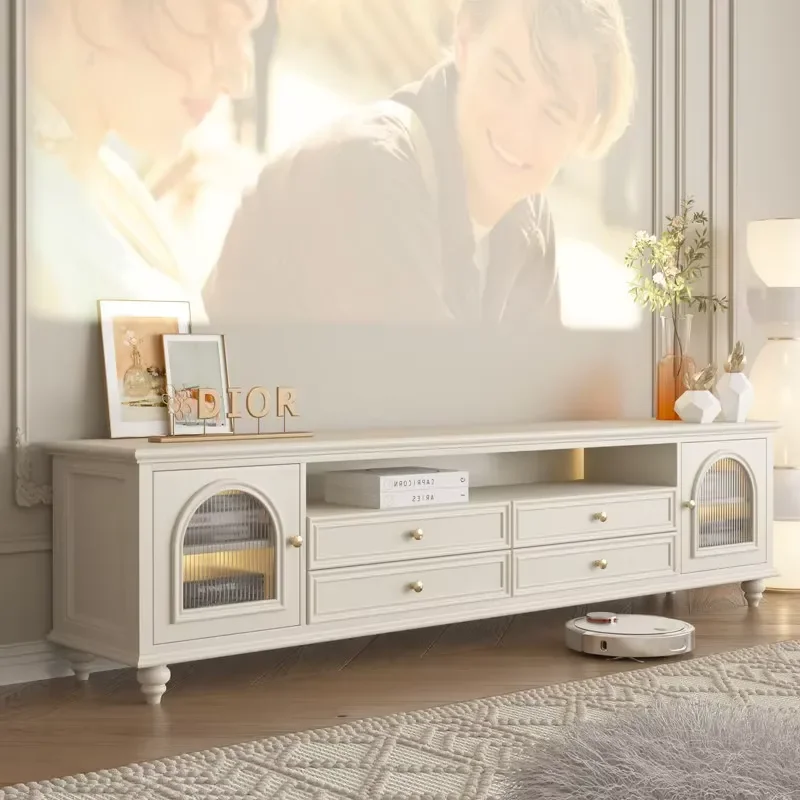 American-style Light Solid Wood TV Cabinet Storage Modern Minimalist for Hotel Small Apartment Bedroom Living Room 2