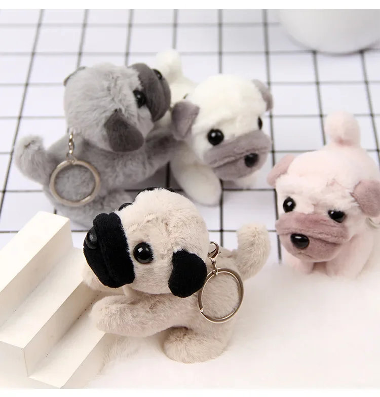 Cartoon Cute Little Animal Shar Pei Dog Plush Toys Keychain Pendant Ins Kawaii Puppy Plush Backpack Pendant Kids Birthday Gifts