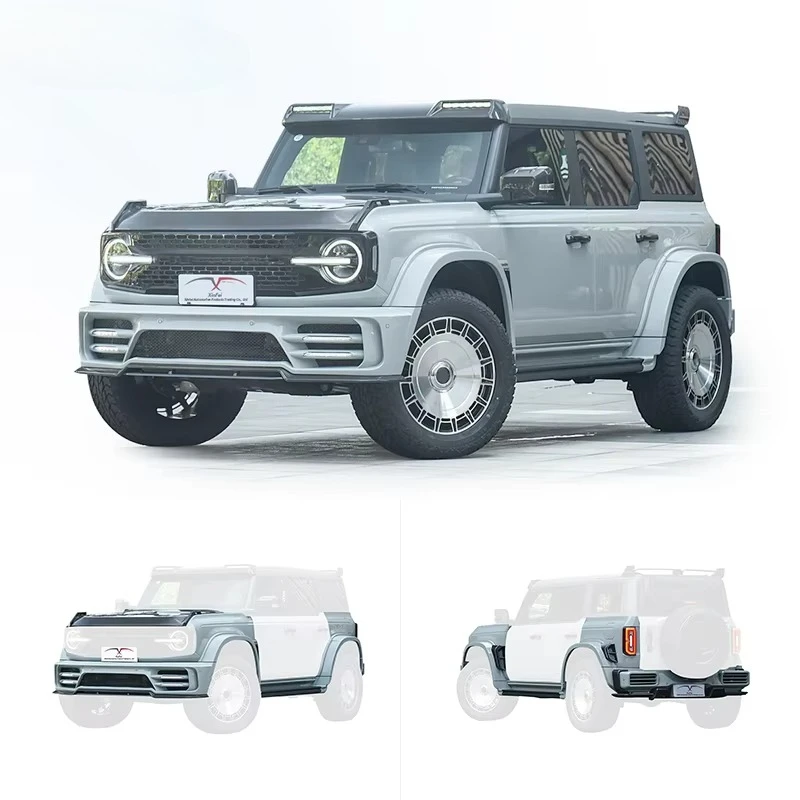 For Ford Bronco Body Kit Upgrade MSY Style Carbon Fiber Front Lip Rear Spoiler Car Hood Rear Diffuser Side Skirt Wheel Arches