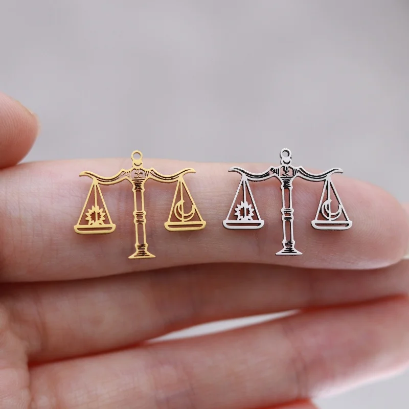 3pcs Libra Scale Charms DIY Handmade Pendant for Jewelry Making Bracelets Earrings Stainless Steel Scale of Justice Materials