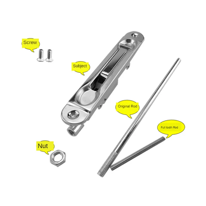 304 Stainless Steel Security Door Guard Lever Action Flush Bolt Latch Slide Bolt Lock Satin Nickel Brushed