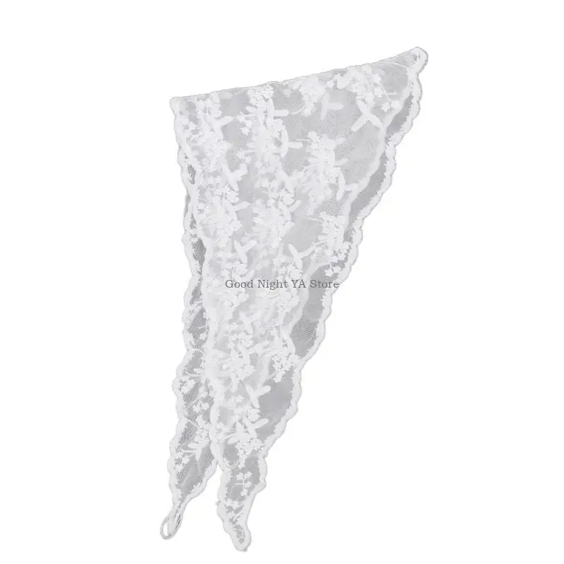 

Elegant Lace Head Scarf with/without Lanyard Design Soft and Breathable Headwrap Cloth for Fashion Forward Women