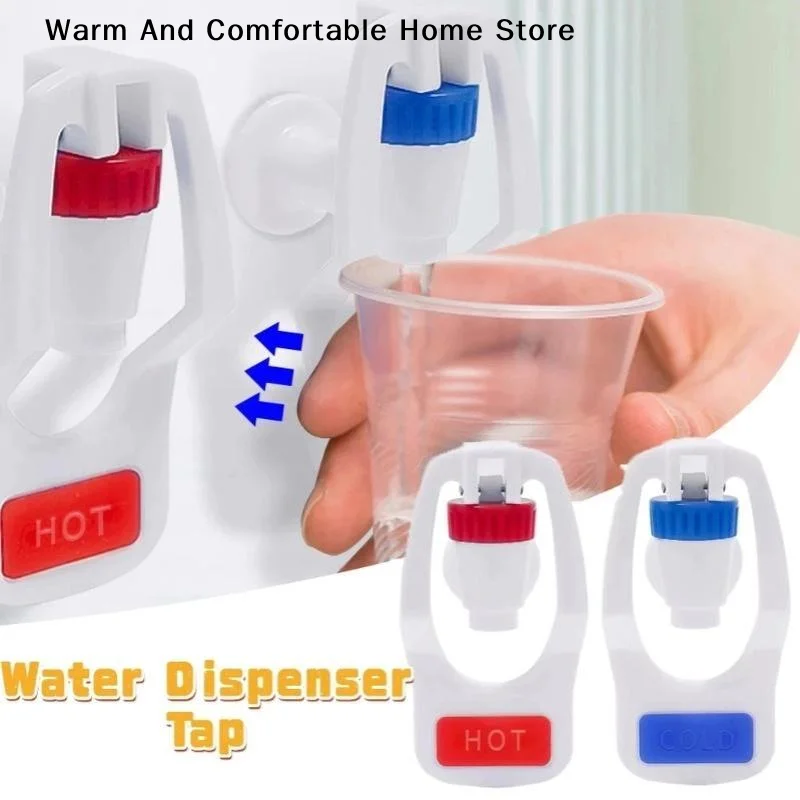 【W】1/2 PCS Push Type Water Dispenser Plastic Tap Hot Cold Blue Valve For Water Tank Drinking Fountains