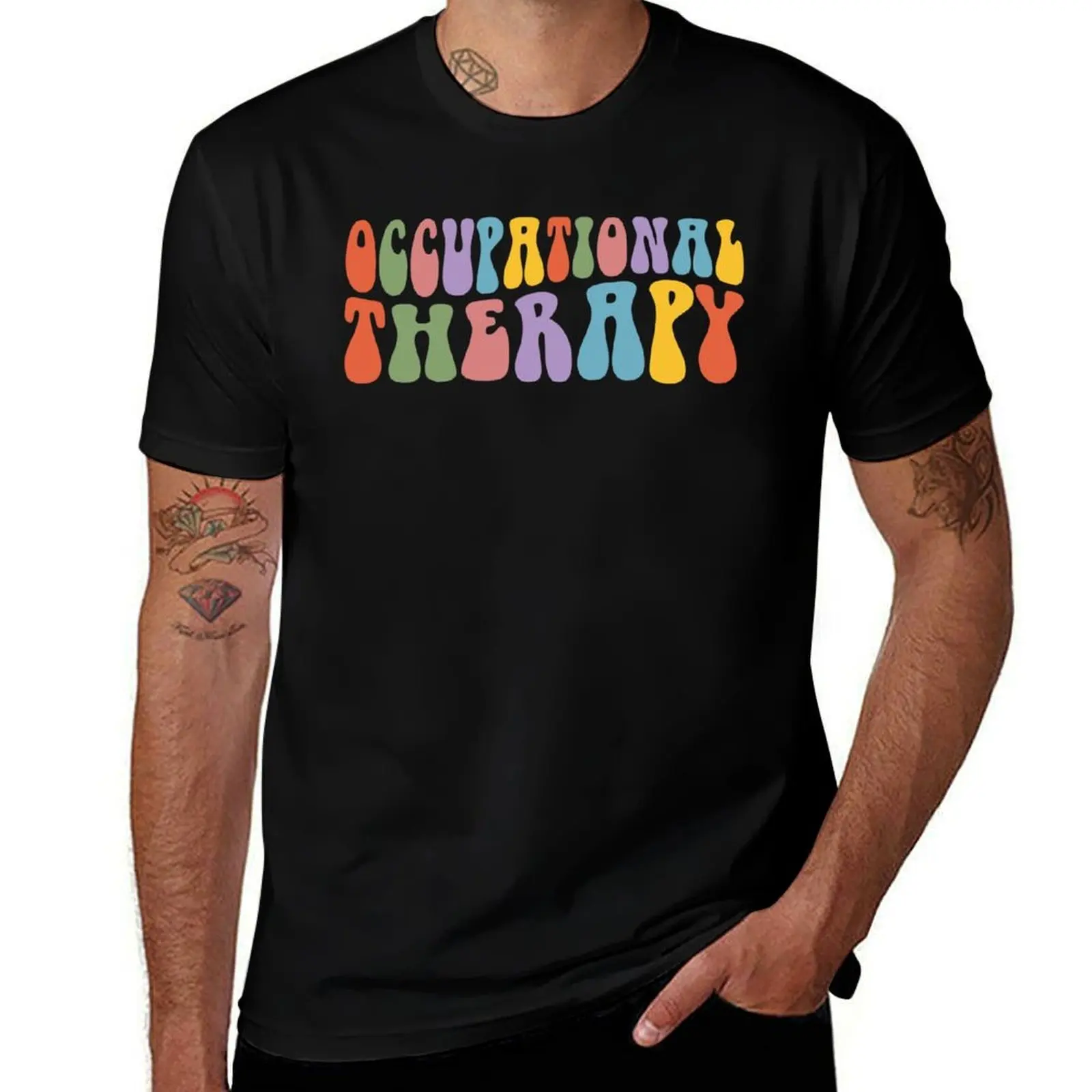 

Retro Groovy Occupational Therapy OT, Occupational Therapist T-Shirt man clothes fitted t shirts for men