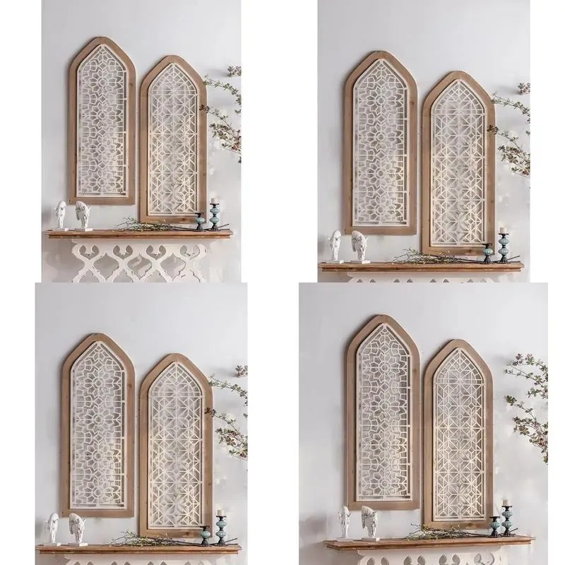 Retro Wood Wall Hanging Panel Natural MDF Wall Art Home Decor for Living Room Interior Decoration