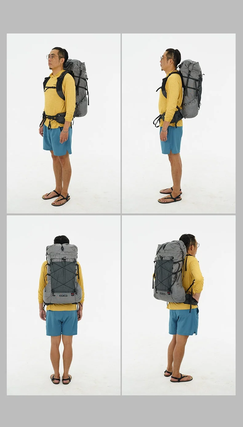 3F UL GEAR Yue 45+10L Rucksack Outdoor Camping Rahmentasche Ultraleichter verstellbarer Multifunktionsrucksack Wandern Bergsteigen – Detail 7