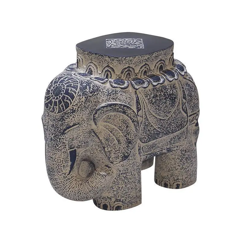 

Old-fashioned stone elephant shoe changing stool household door stool lucky ornament light luxury door decoration