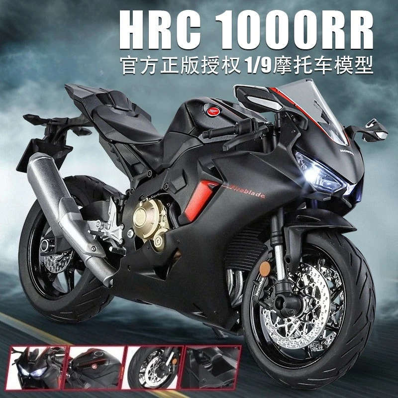 

1:9 CBR 1000RR Simulation Alloy Motorcycle Model Sound and Light Sliding Ornament Toy Gift Diecast Alloy Car Model Collectible