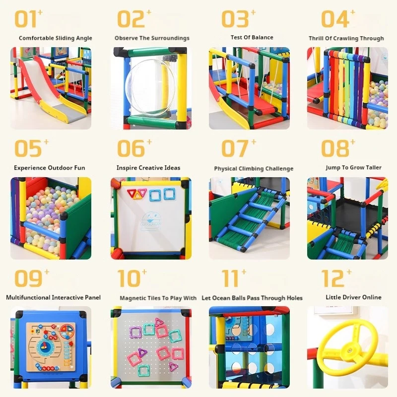 Variety Parque Infantil Kids Climbing Frame Sensory Room Integration Training Equipment Bedroom Set for Kids With Slide