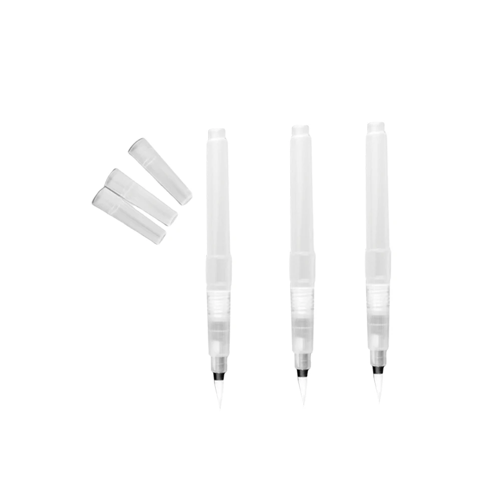 

3Pcs Water Brush Pen Refillable Durable Nylon Tip Ink Marker Painting Drawing Calligraphy Sketching Water Brush Pen