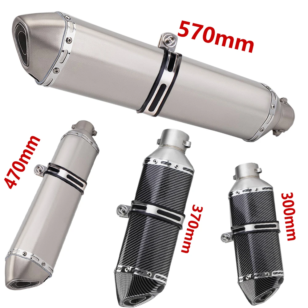 Mofles Universales de 570 mm, Tubos de Escape para Motocicleta, Tubo de Escape de Acero Inoxidable para ninja400 R3 Z900 S1000RR MT-07 pcx1