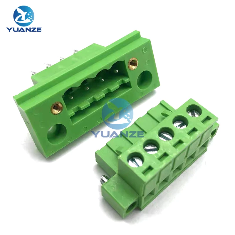 5sets KF2EDGWB 5.08 2/3/4/5/6/7/8/9/10/12Pin Wall Terminal Plug Type 5.08mm Pitch Connector Pcb Screw Terminal Block