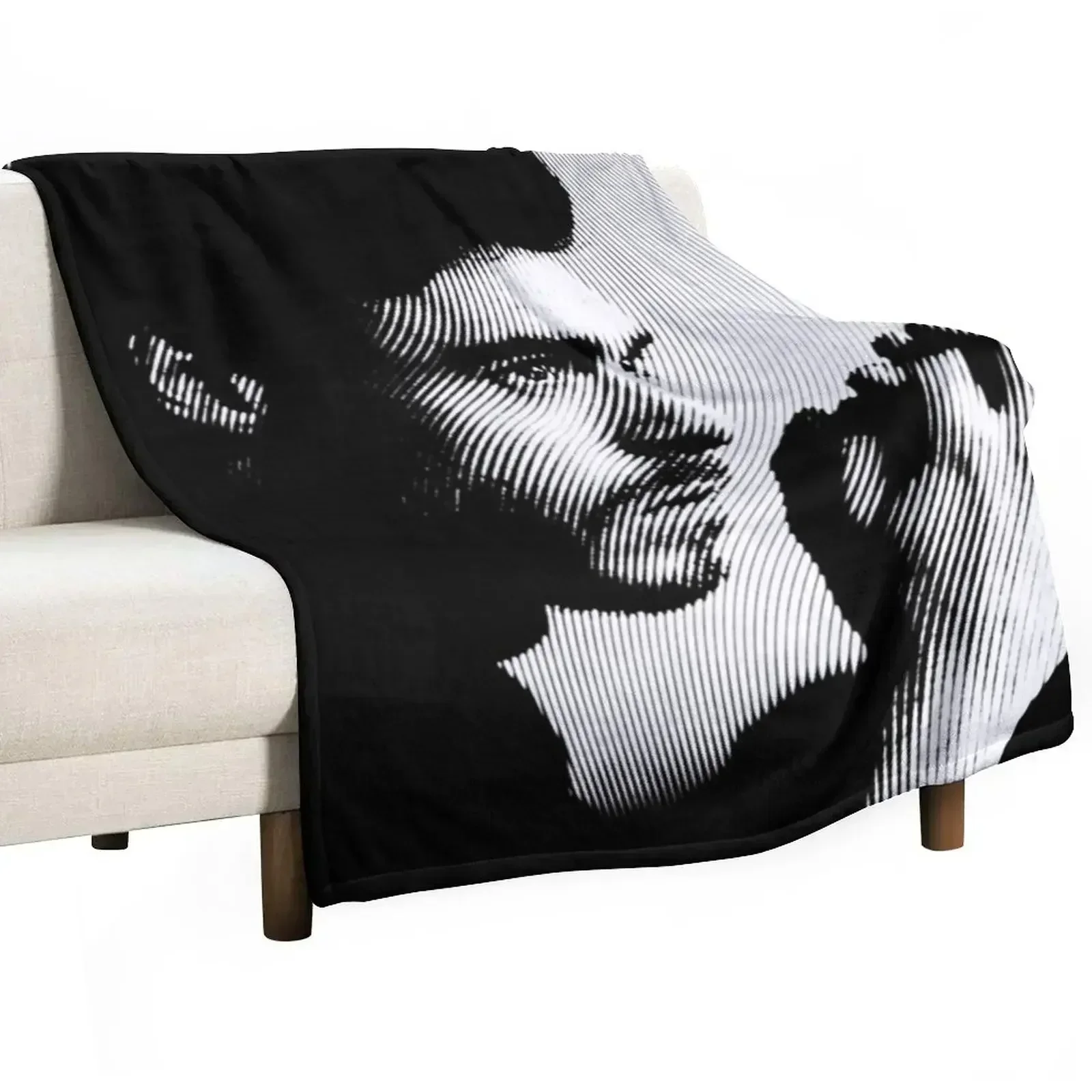 New Black & White Portrait Of Richard Madden Throw Blanket Cute Plaid Custom Blankets For Sofas Nap Cute Sleeping Bag Blankets