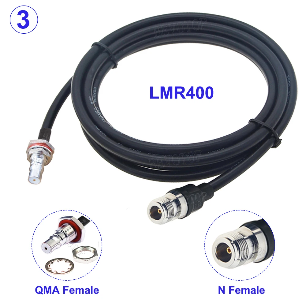 Imagem -03 - Cabo de Jumper Coaxial rf Lmr400 Qma para Conector Fêmea n Anteparo para Macho n Baixa Perda 507 50 Ohm Lmr400