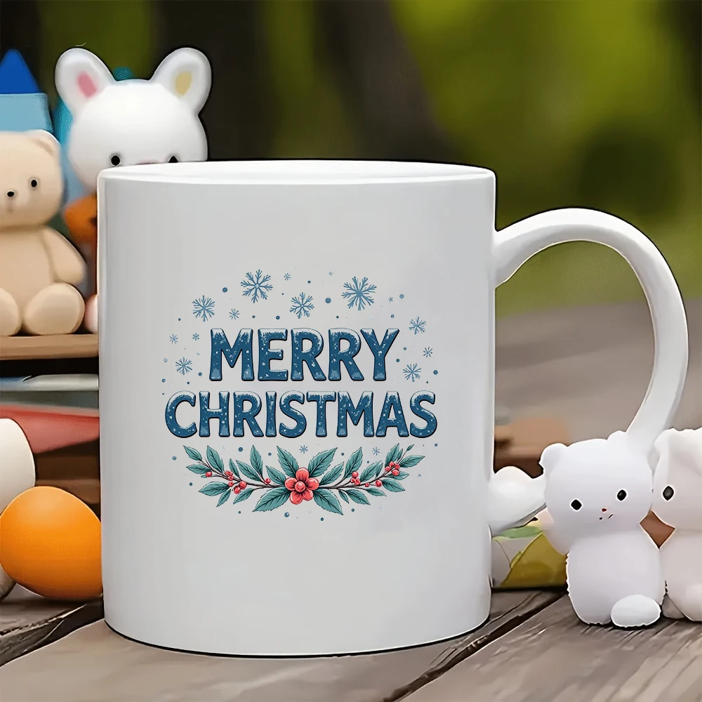 

11oz cartoon Christmas mug with exquisite snowflake design perfect Christmas gift kids cup essential for family and office