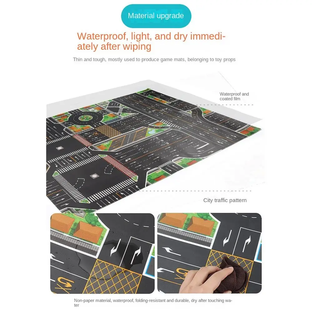 Mat Road Mat Kids Toys Traffic Car Map DIY Traffic Road Signs Road Carpet Playmat Climbing Toys City Parking Lot Roadmap