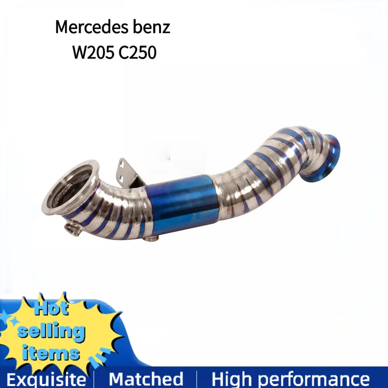 High Flow Direct Exhaust Downpipe for Mercedes benz W205 C250  Titanium Exhaust Pipes Perfect Modification of Racing Performance