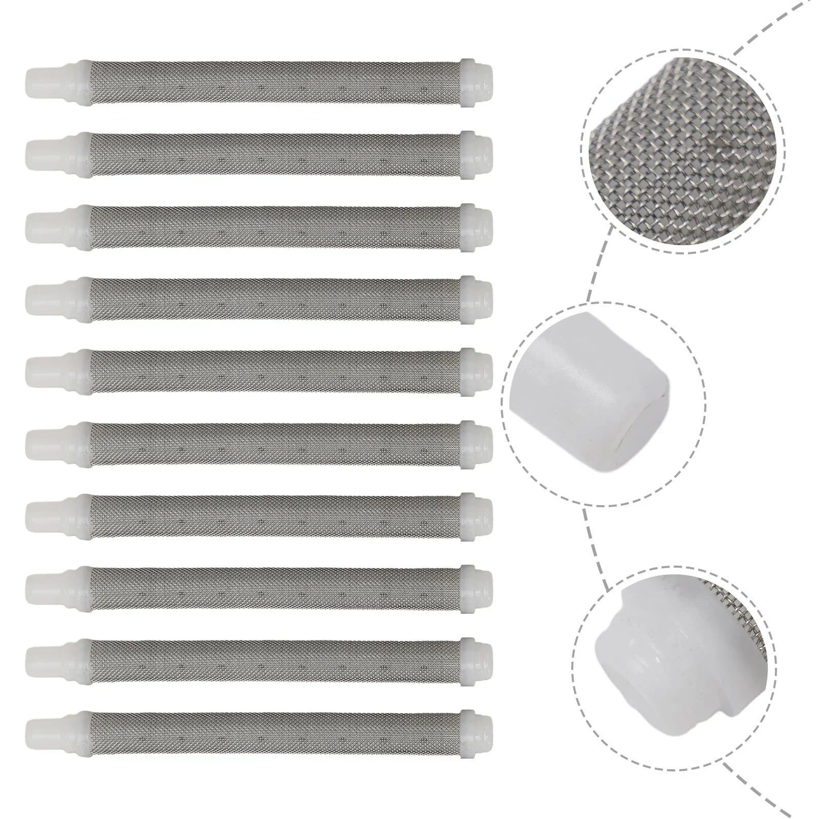Kit filtri per pistola a spruzzo Airless da 5/10 pezzi 50Mesh 10cm di lunghezza Set di filtri per pistola a spruzzo Wagner resistenti alla corrosione in acciaio inossidabile