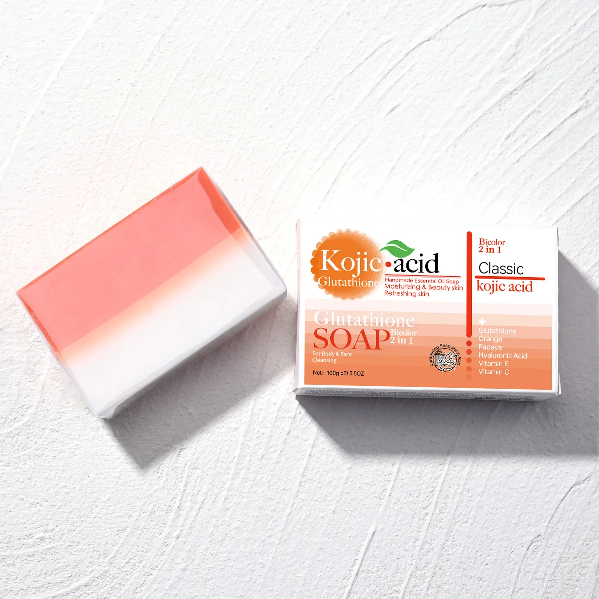 حار بيع العضوية 100 جرام حمض الكوجيك + الجلوتاثيون الصابون بار العسل مكافحة حب الشباب المعونة تبييض حمام الوجه